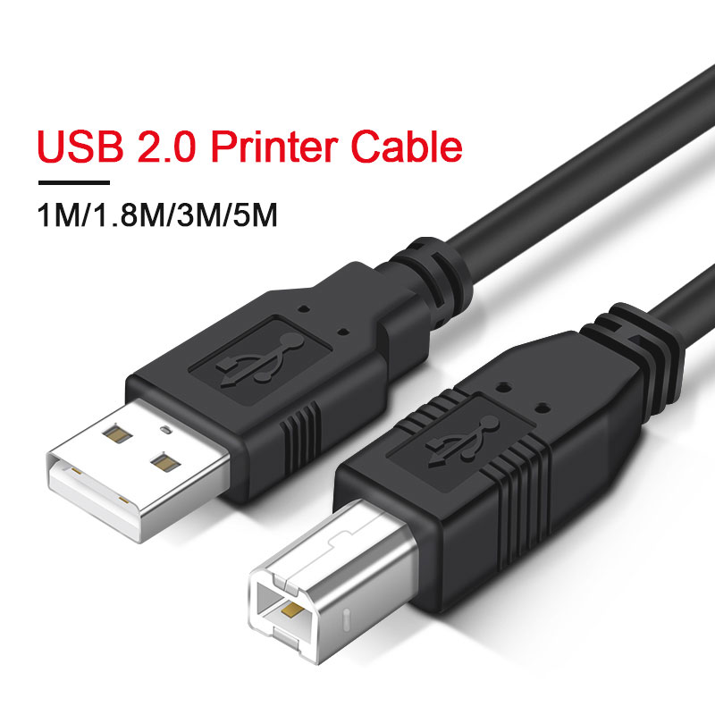 Cable de impresora USB 2,0 USB tipo A a B macho a macho cable de impresora para Canon Epson HP ZJiang etiqueta DAC USB impresora